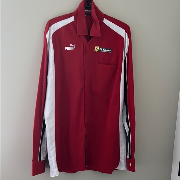 Puma Red and White Lightweight Shirt Jacket Ferrari - Picture 1 of 3